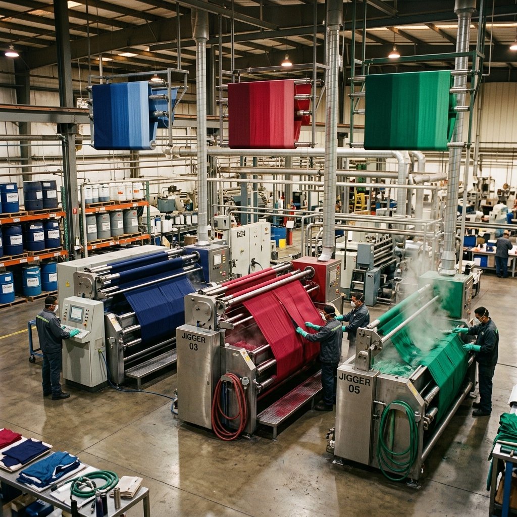 Dyeing unit shade and lot processing