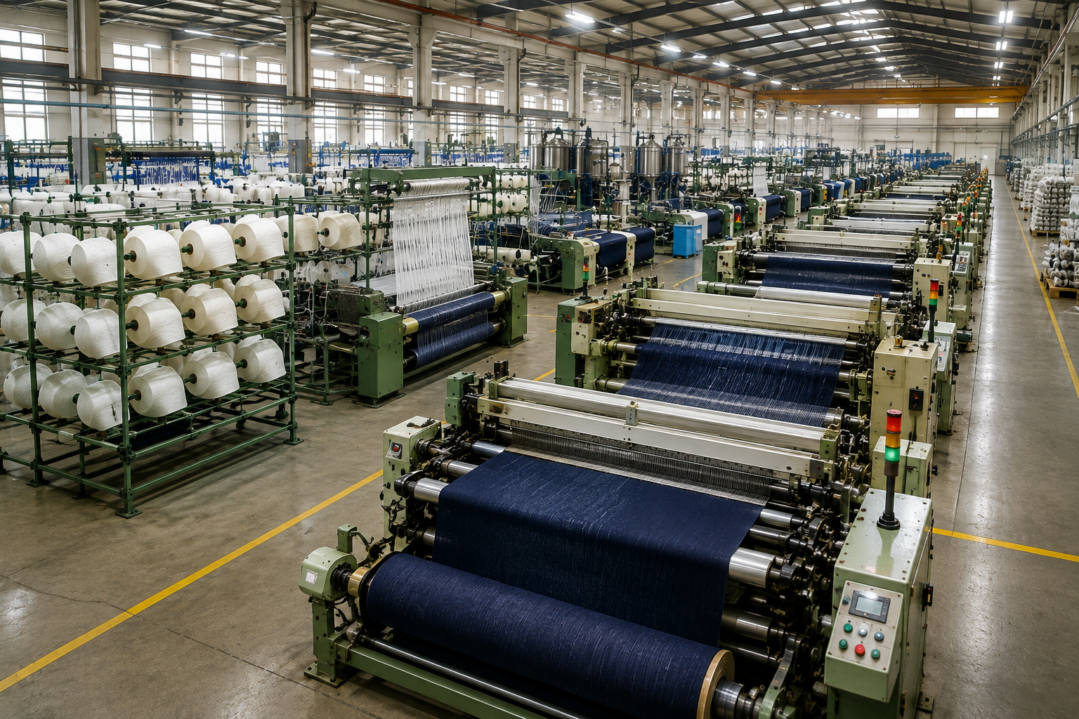 Textile mill production floor