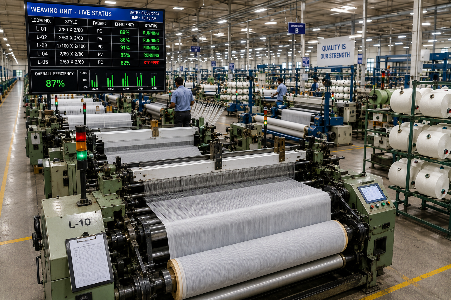 Weaving unit loom operations